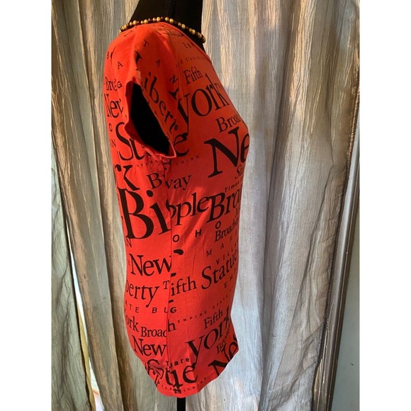 Jay Joshua New York Signature womens Sz L tangerine tee - Picture 5 of 6